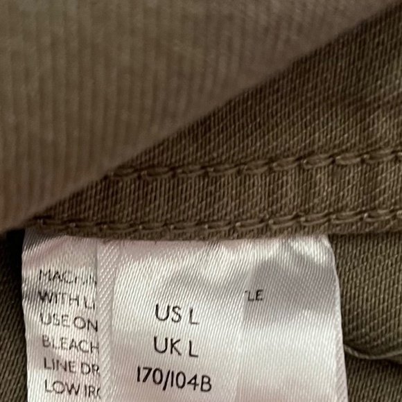 Free People Moonchild Denim Shirt Jacket Womens Large Army Green Distressed - Picture 8 of 12